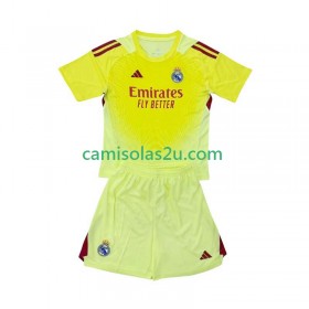 Camisolas de futebol Real Madrid Guarda Redes Criança Equipamento Quarto 2025/26 Manga Curta